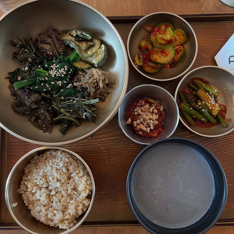 Almuerzo en Parc Seoul: Namul vegano